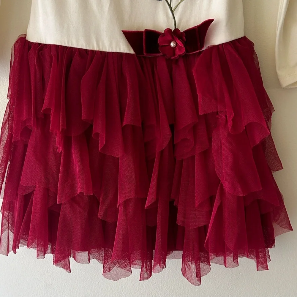 Biscotti girl’s Dress Cream and Red - Picture 11 of 15